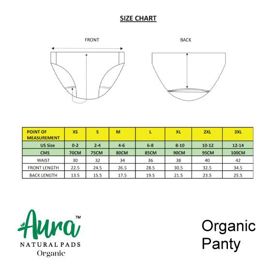 Aura Natural Period & All Time Panty -Organic Seamless Bikini for Women (2/pack)