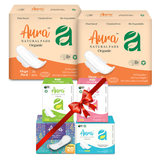 Aura Valentina Pack of 72 Pads + FREE Monthly Pack of 66 pads