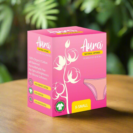 Aura Natural Period & All Time Panty -Organic Seamless Bikini for Women (2/pack)