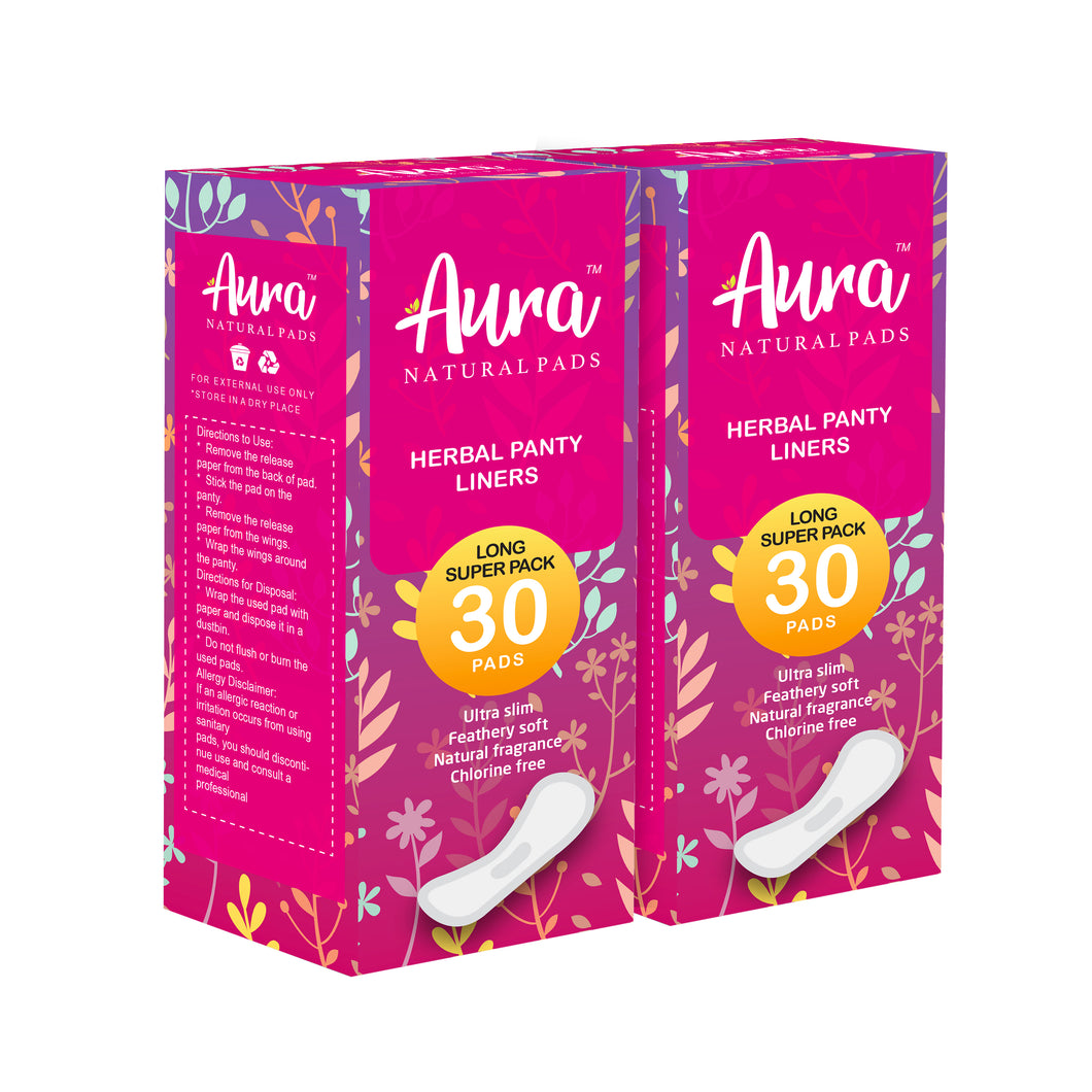 Aura Feminine Care Monthly Pack Of 60 Long Liners