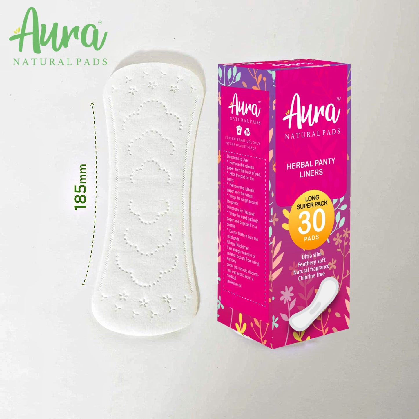 Aura Feminine Care Herbal Liners long